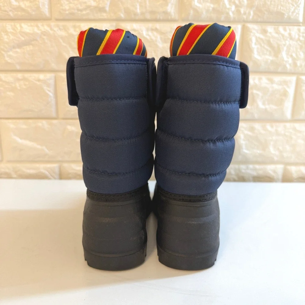 Polo Ralph Lauren Snow Boots Kids 9 Navy Blue Excellent Quilted Duck Boots